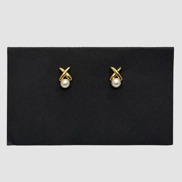 Van Dell 14K Gold Japanese Akoya Pearl Stud Earrings Vintage Mid Century NIB - Picture 10 of 14